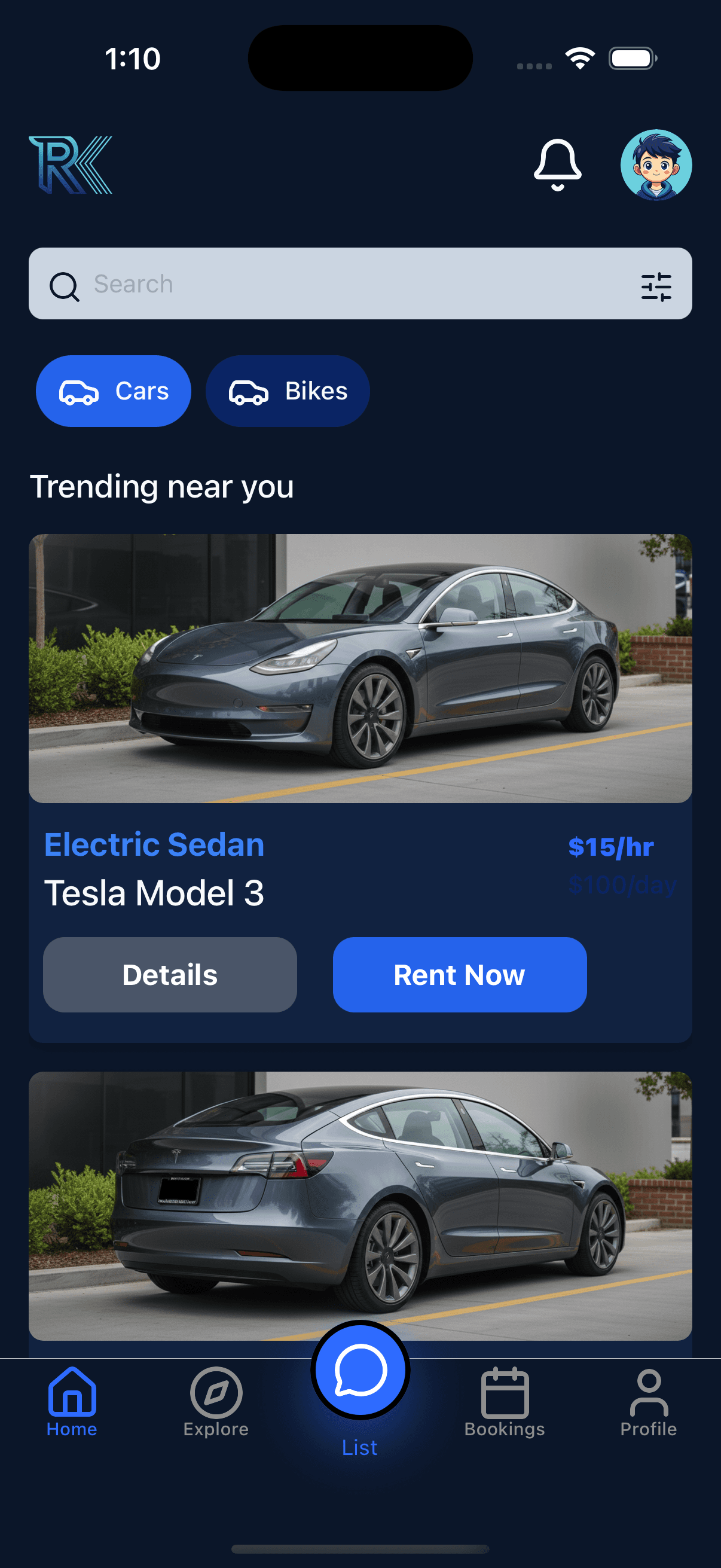 Rentrik app - AI suggestion